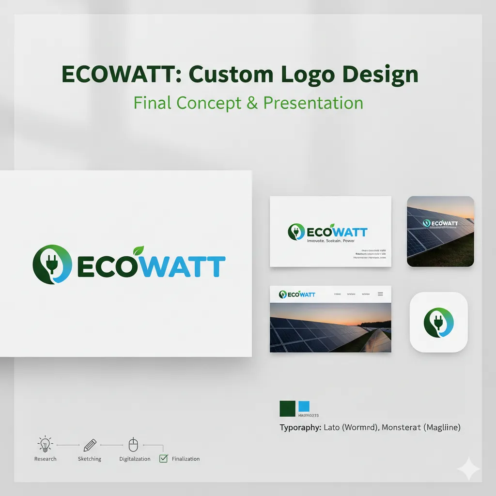 Custom logo design examples and process