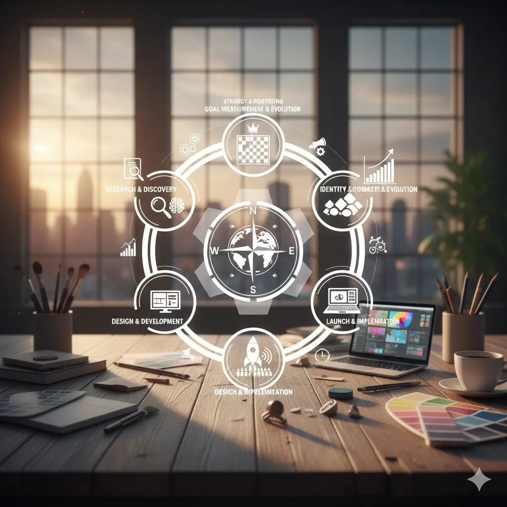 Strategic brand design process visualization